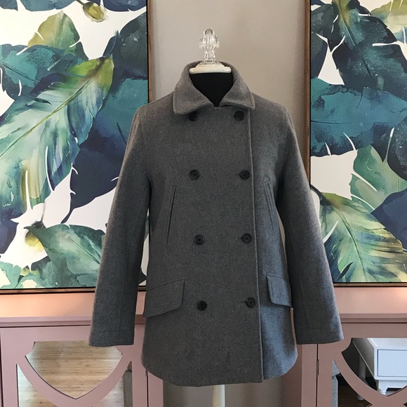 J. Crew Wool Gray Peacoat - Size XSP / XS Petite - Picture 5 of 14